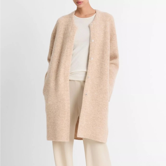 VINCE TEXTURED SCULPT CARDIGAN SWEATER